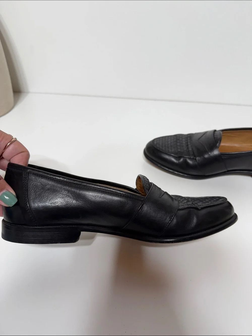 Vintage Basketweave Leather Penny Loafer